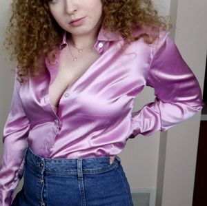 100% silk, button-up blouse